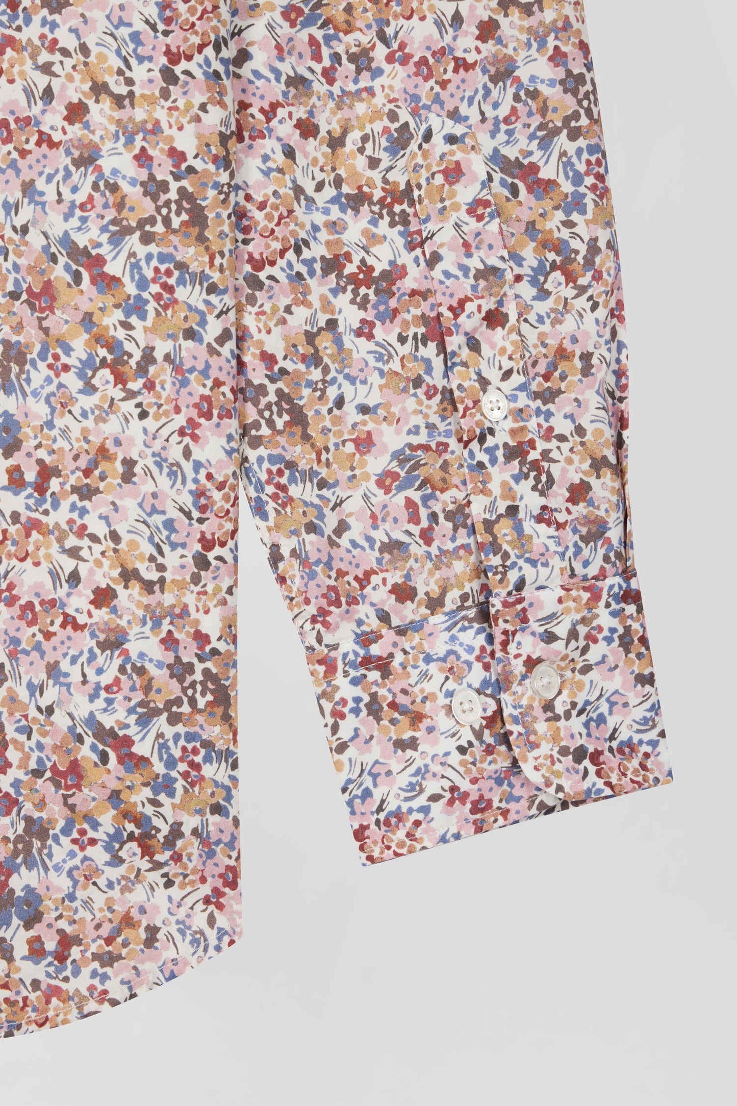 Cotton shirt with beige microprint, regular fit