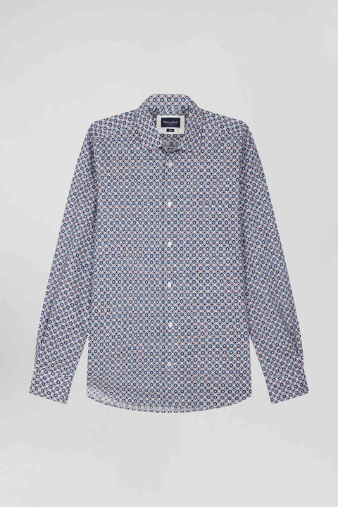 Slim fit cotton shirt with sky micropatterns - Image 2