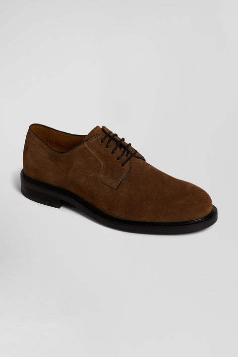 Brown suede leather lace-up Derbies - Image 3