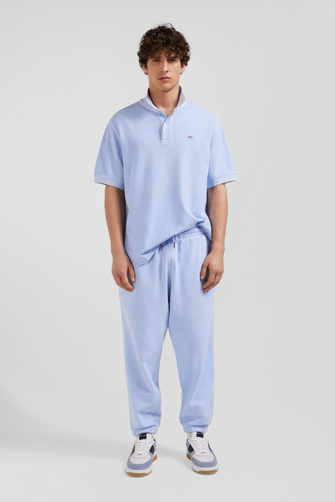 Relax unisex sky blue brushed cotton fleece jogging bottoms - Image 1
