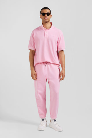 Relax unisex pink brushed cotton fleece jogging bottoms