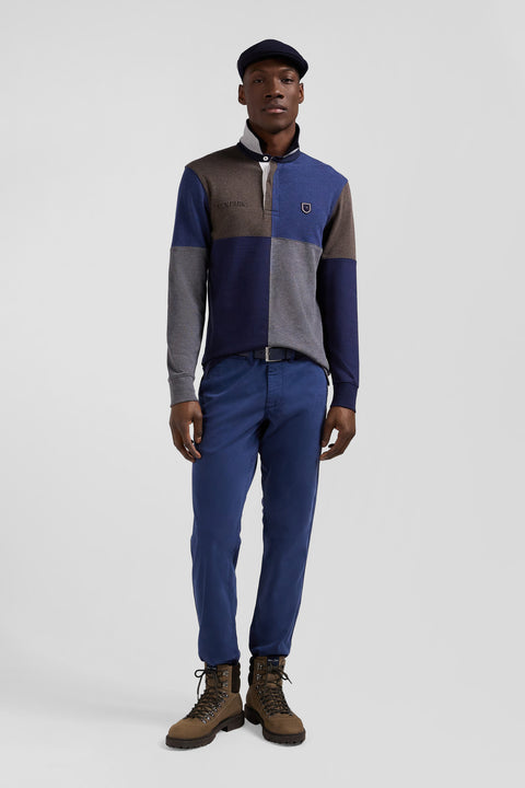 Navy blue cotton cut and sewn regular fit long-sleeved jersey - Image 1