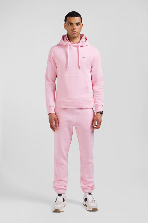 Regular pink brushed cotton fleece hoodie - Image 1