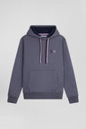 Relaxed grey cotton hoodie