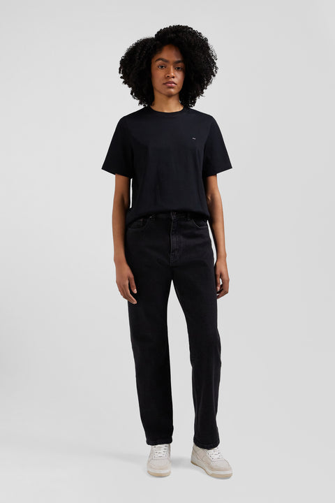 Modern black cotton short-sleeved T-shirt - Image 1