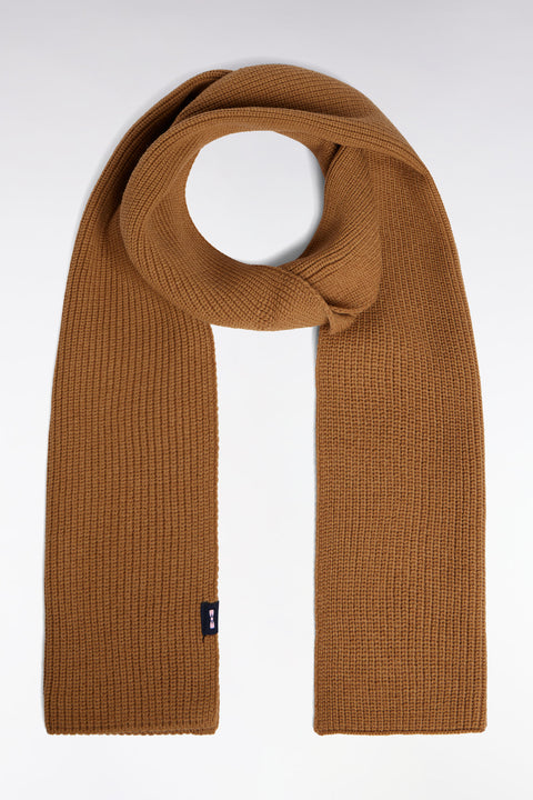 Camel cotton blend scarf - Image 1
