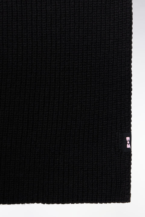 Black cotton blend scarf - Image 2