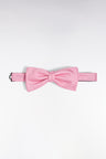 Pink silk bow tie with micro-patterned pink bow ties