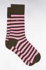 Set of three pairs of khaki and navy striped socks