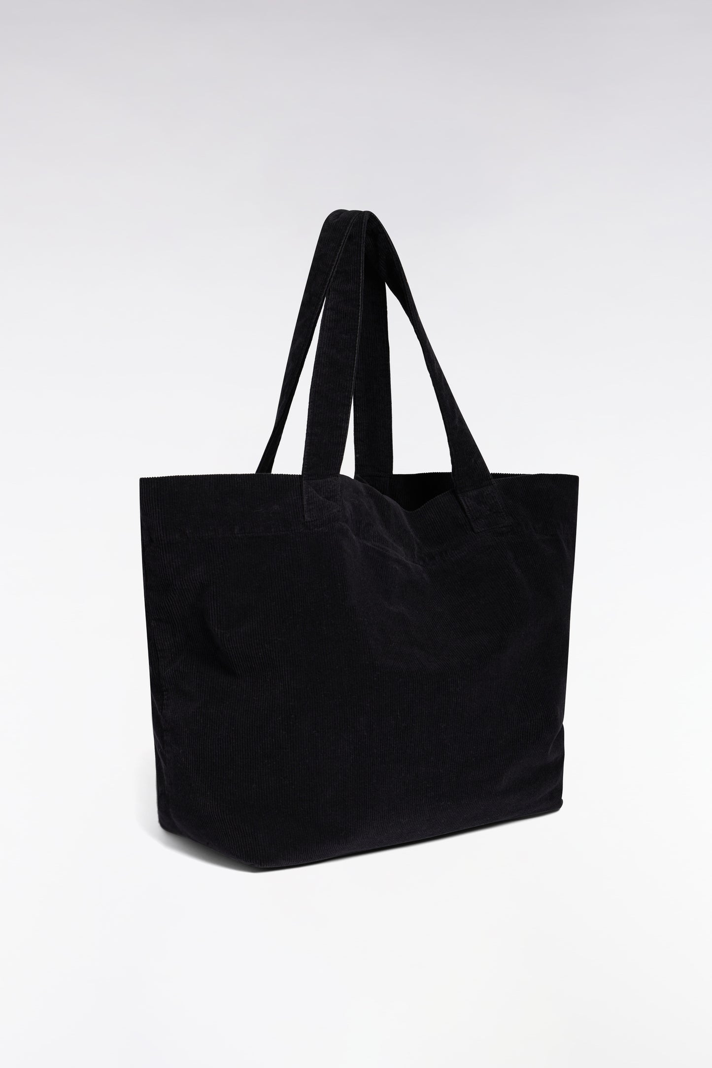 Black corduroy tote bag
