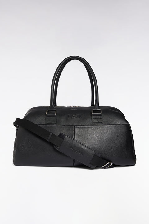 Black grained leather travel bag - Image 1