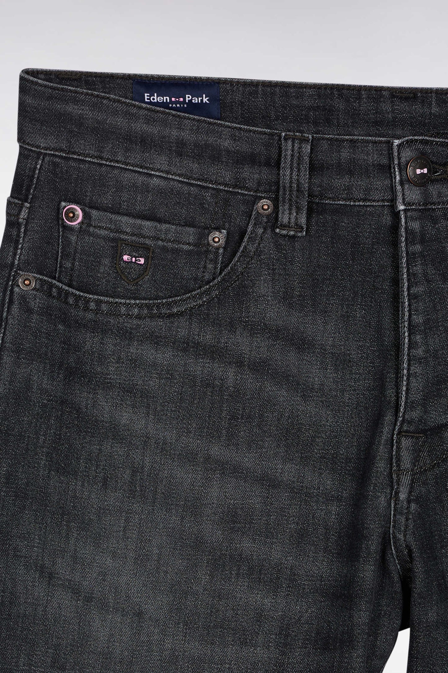 5-pocket jeans in washed grey stretch denim blend, regular fit