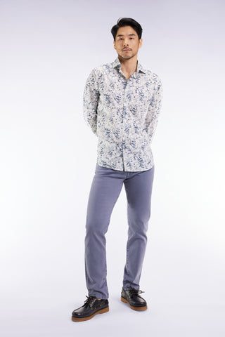 5-pocket jeans in beige stretch cotton