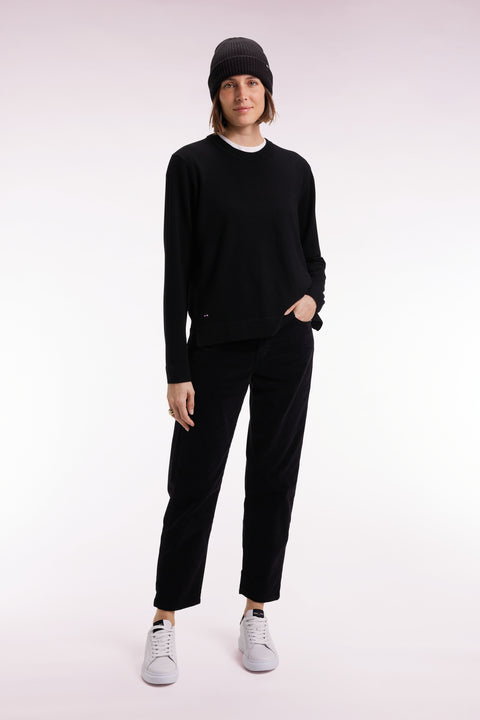 Black corduroy 5-pocket pants - Image 1