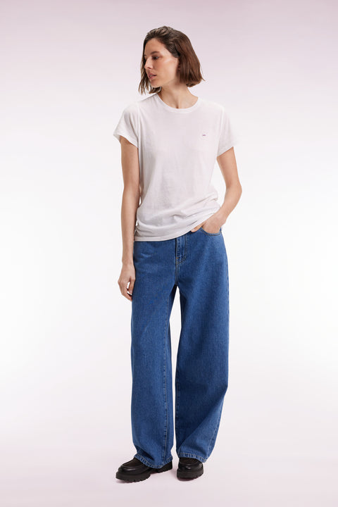 Relaxed cut wide-leg raw denim jeans - Image 3