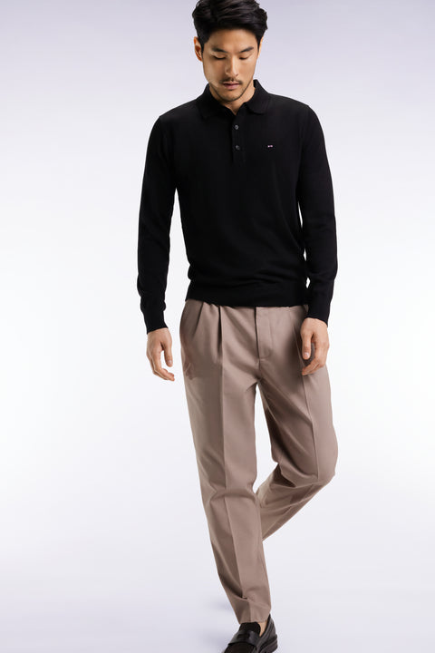 Elastic waistband pants, beige, Modern cut - Image 3