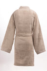 Beige cotton terry bathrobe