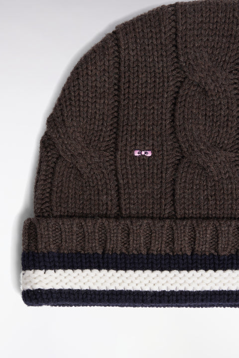 Brown twisted wool and cotton hat - Image 2