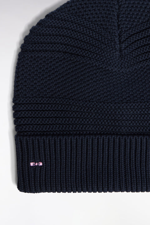 Fancy navy cotton knit hat - Image 2