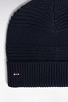 Fancy navy cotton knit hat
