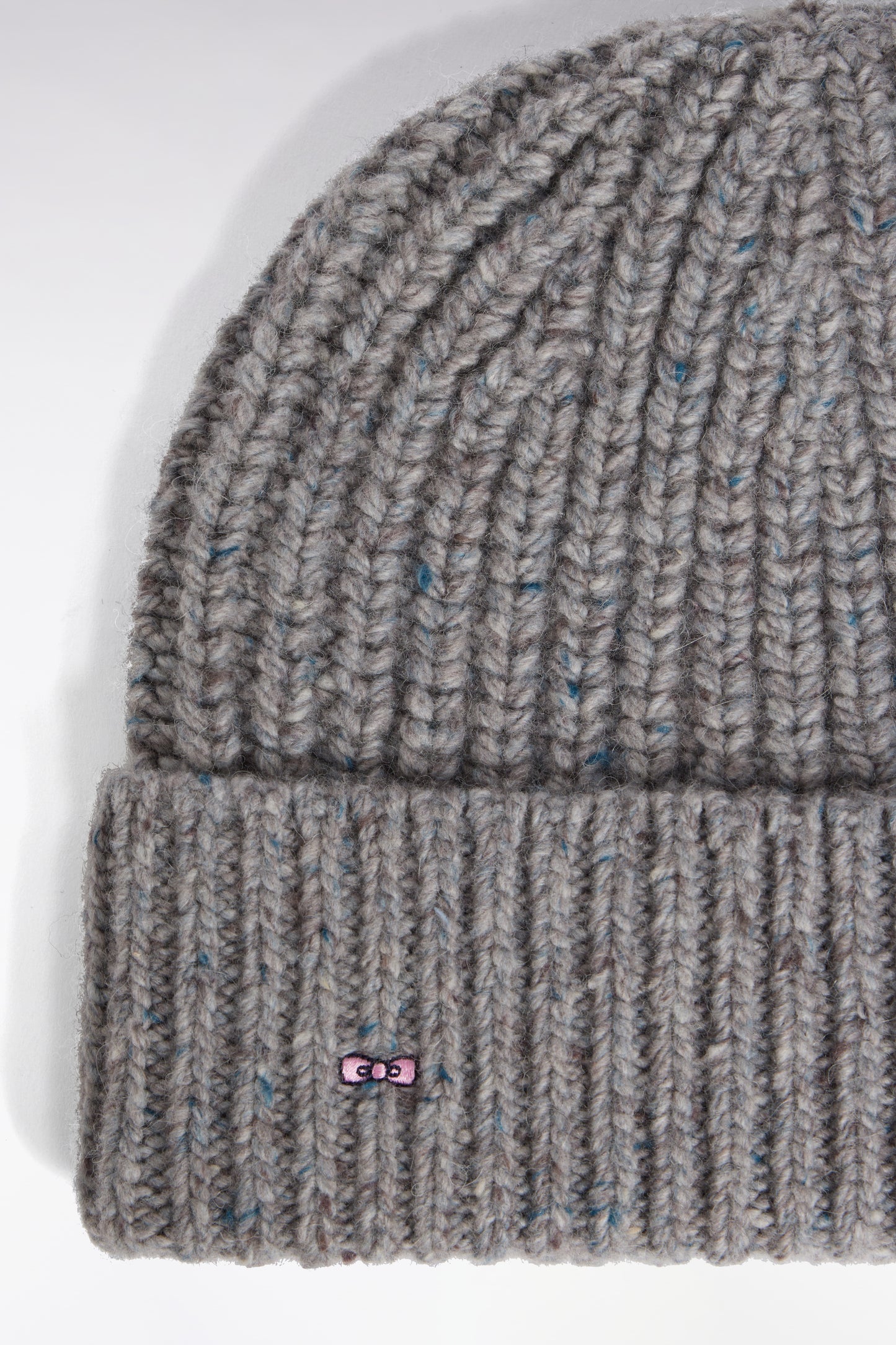 Grey ribbed wool and alpaca hat