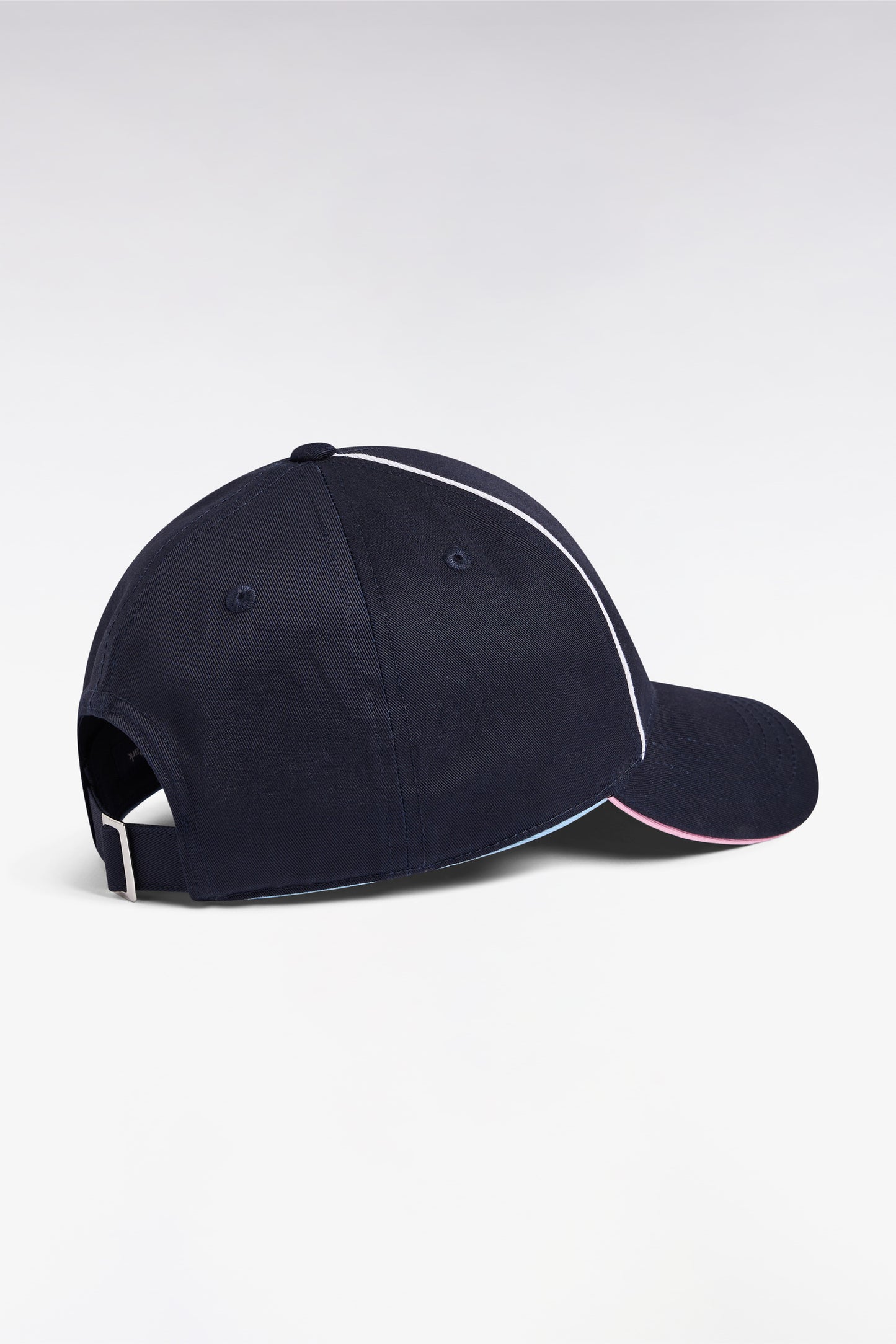 Navy cotton piqué cap with tricolor details