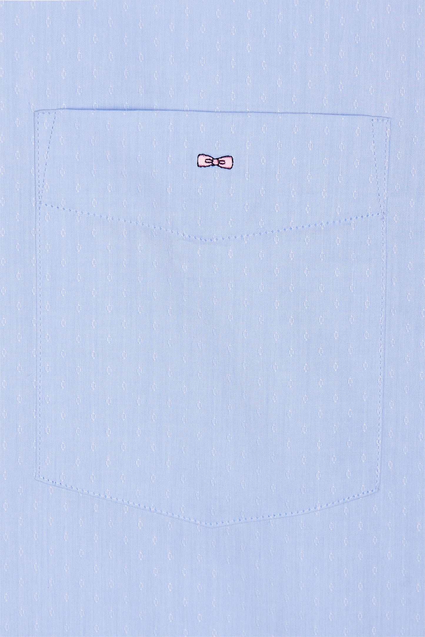 Short-sleeved sky shirt, straight cut