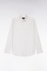 White piqué cotton shirt, straight cut