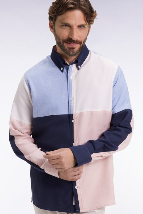 Cotton shirt with four-color check pattern, straight cut - Image 1