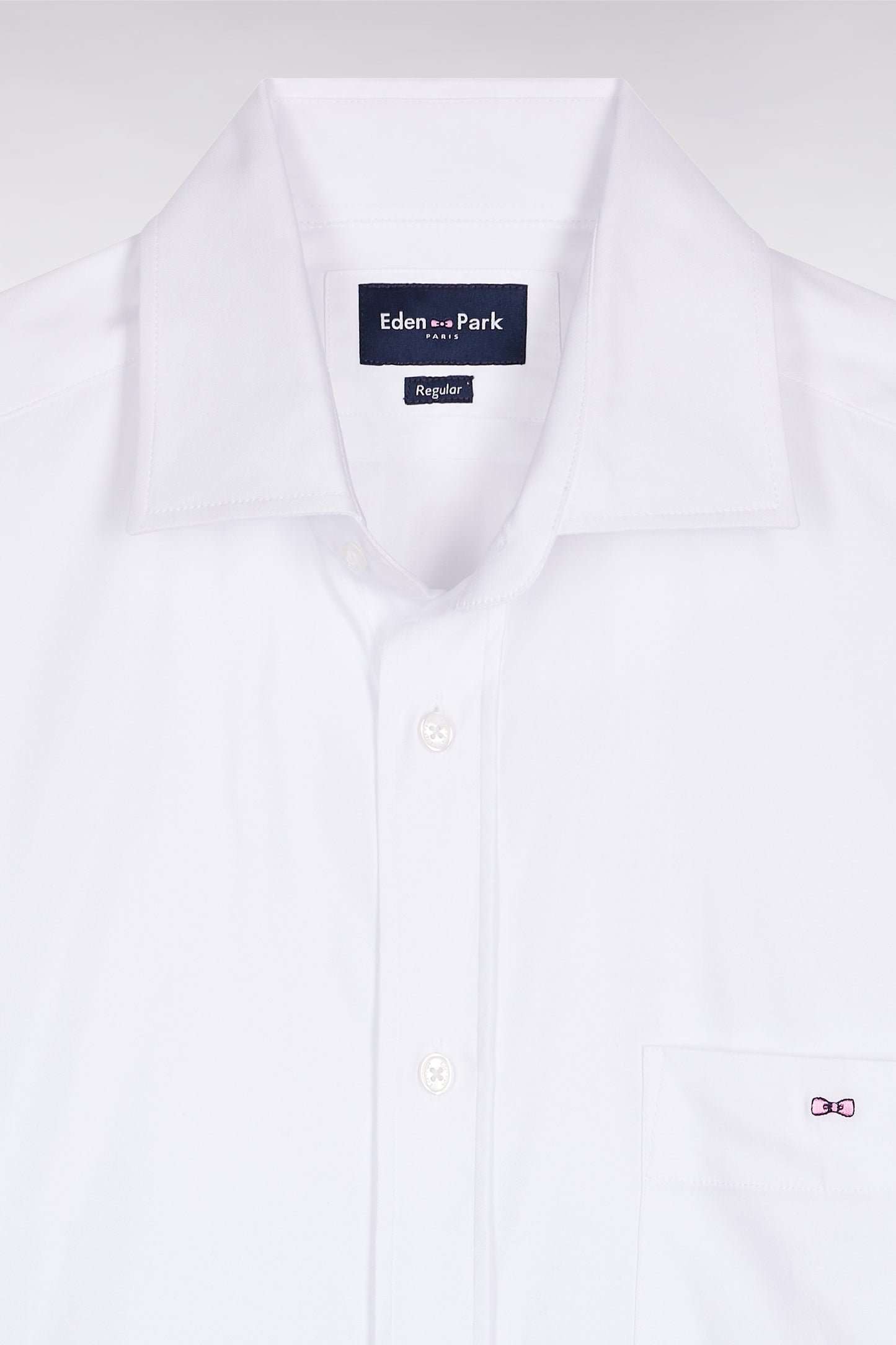 White stretch Pima cotton shirt, straight cut