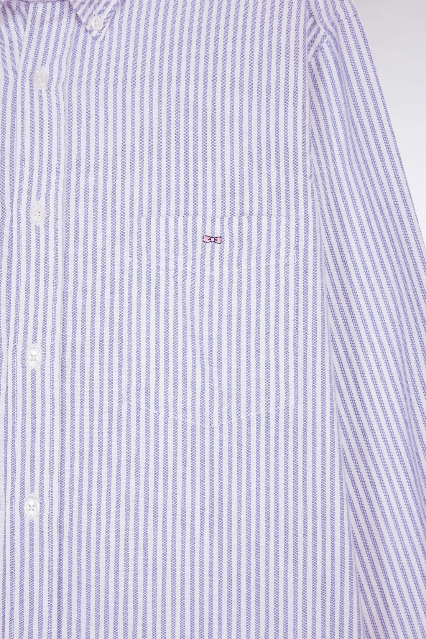 Blue striped cotton poplin shirt, straight cut