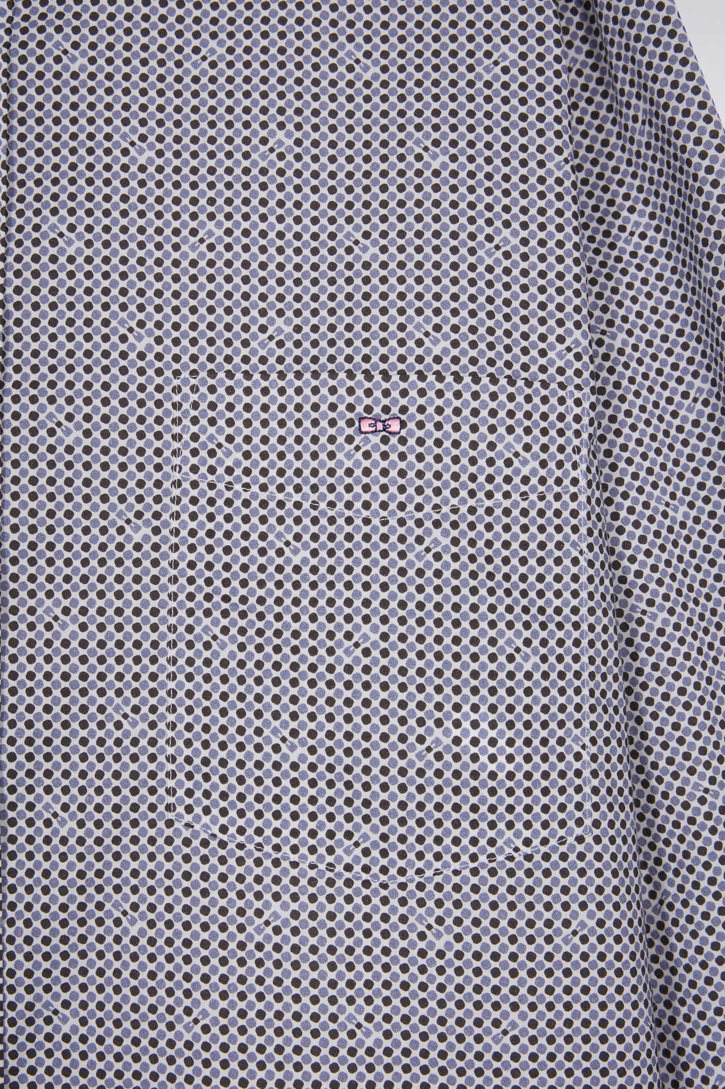 Brown cotton micropattern shirt, straight cut