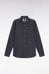 Cotton shirt with pink polka dot micropattern, slim fit
