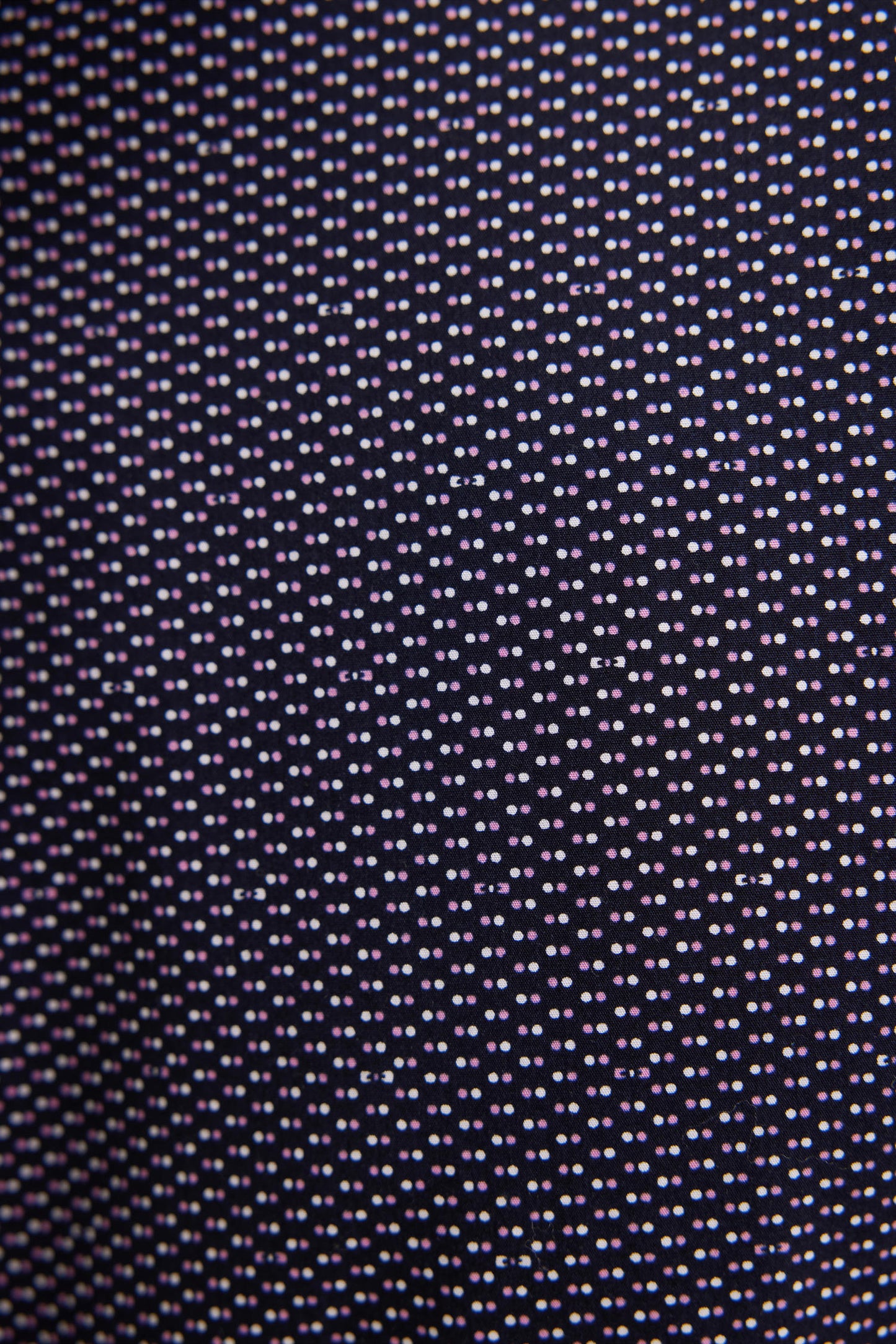 Cotton shirt with pink polka dot micropattern, slim fit