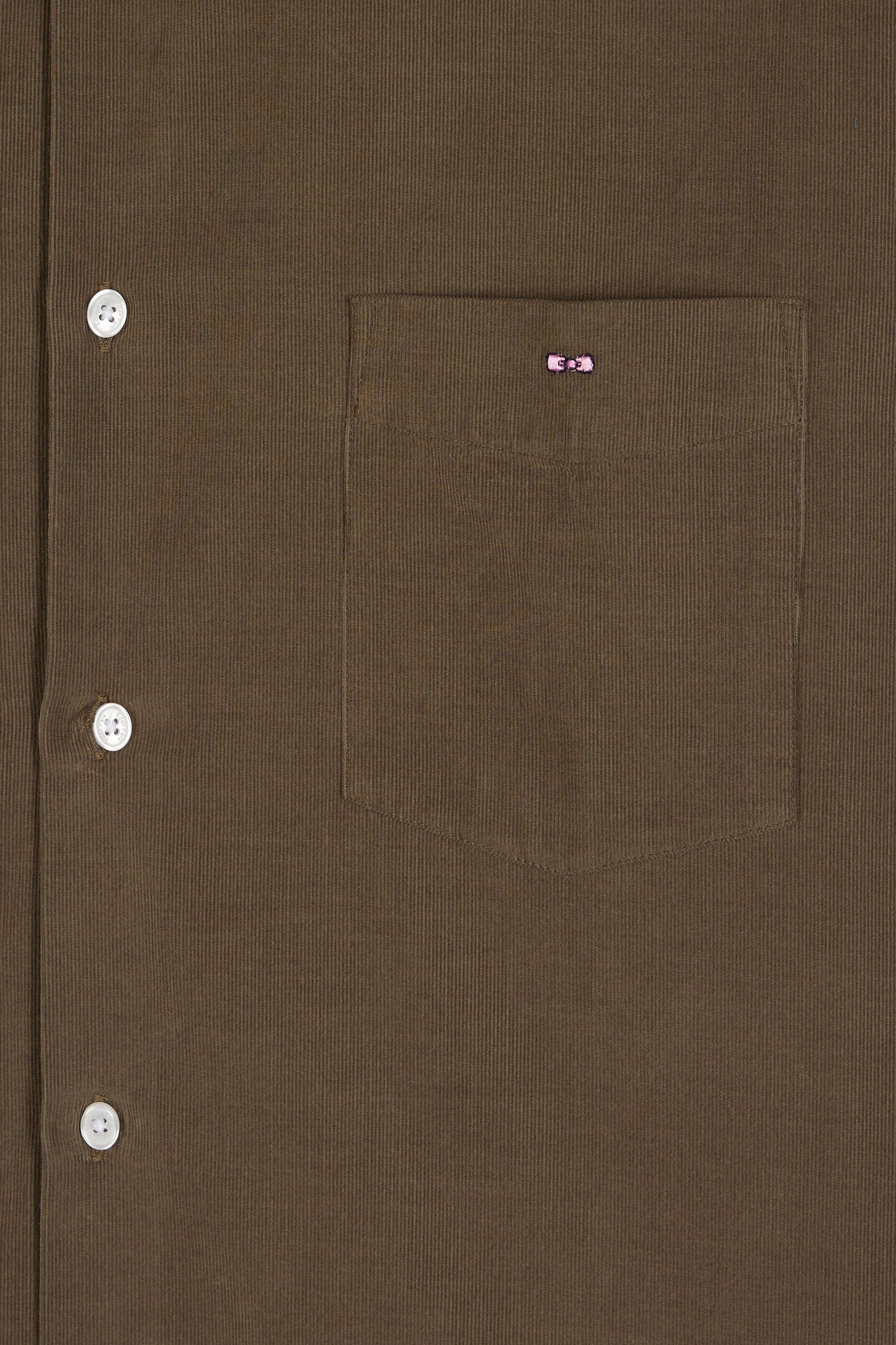 Khaki velvet straight-cut shirt