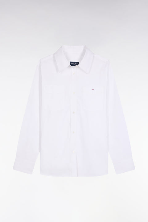 Relaxed fit shirt in white cotton poplin - Image 2