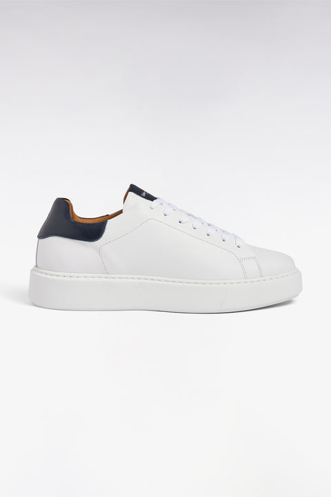 White leather low-top sneakers - Image 1