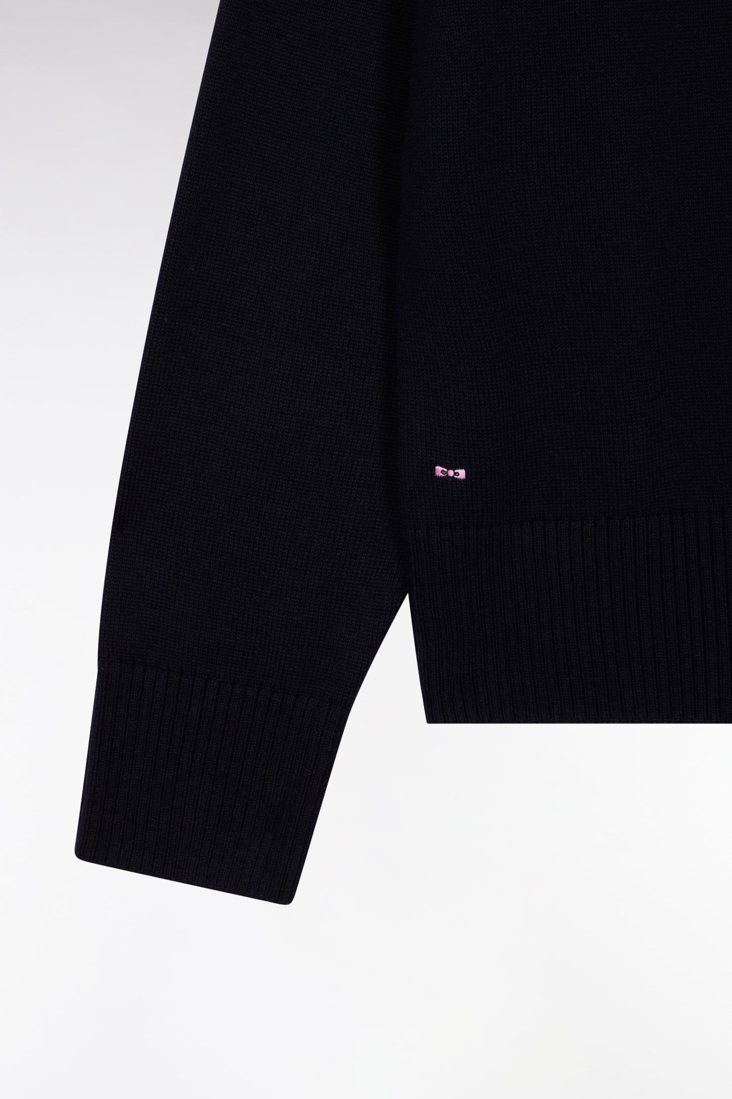 Relaxed-fit cardigan in wool and navy cotton