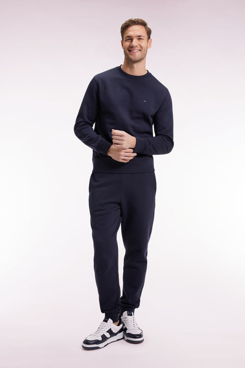 Navy brushed fleece straight-leg jogging suit - Image 1