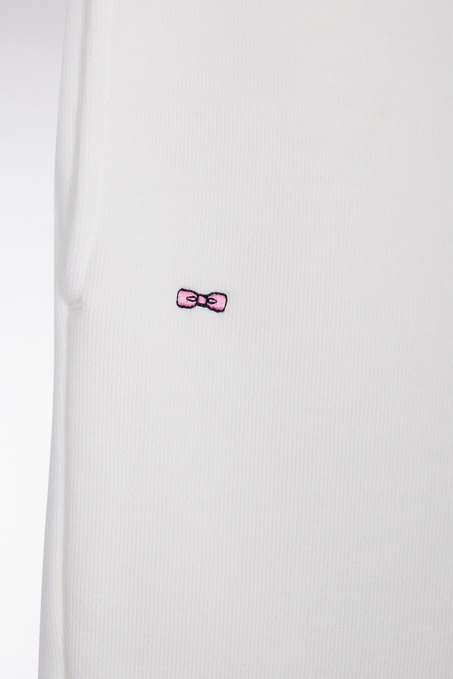 White brushed fleece jogging suit, straight cut