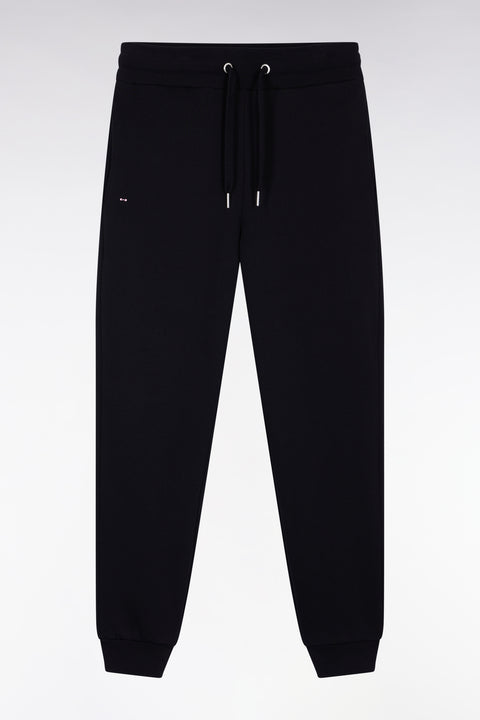 Jogging suit in black brushed fleece, straight cut - Image 2