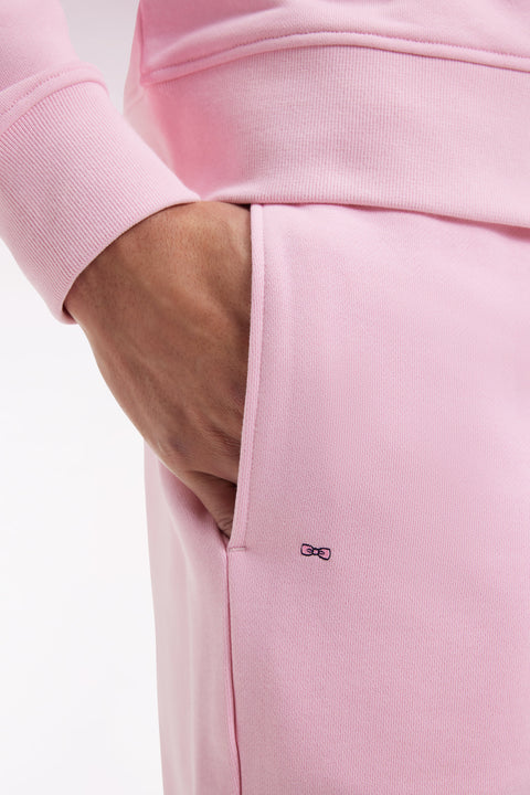 Pink brushed fleece jogging suit, straight cut - Image 2