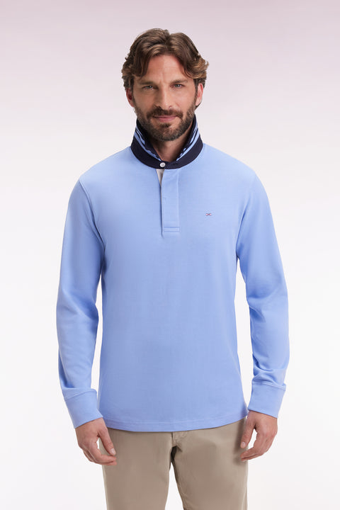 Long-sleeved jersey with striped collar underneath - Image 3