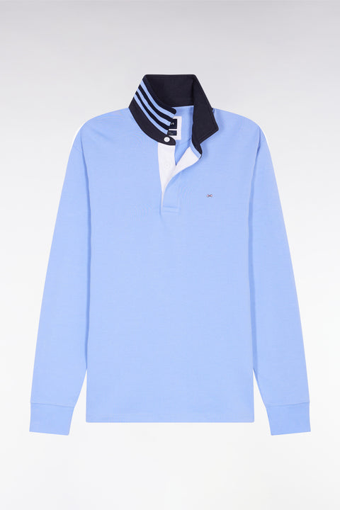 Long-sleeved jersey with striped collar underneath - Image 2