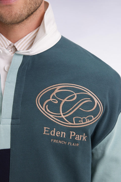 Long-sleeved jersey in green cotton with cut-and-sew dials - Image 3