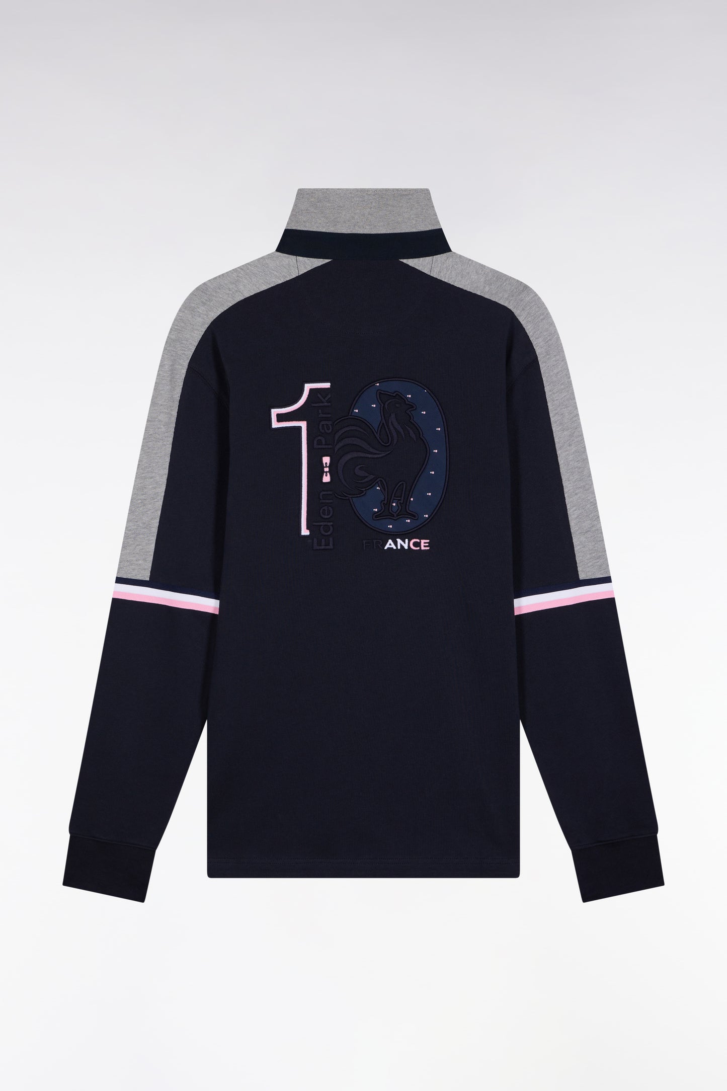 Maillot à manches longues XV de France en jersey épais marine coupe droite