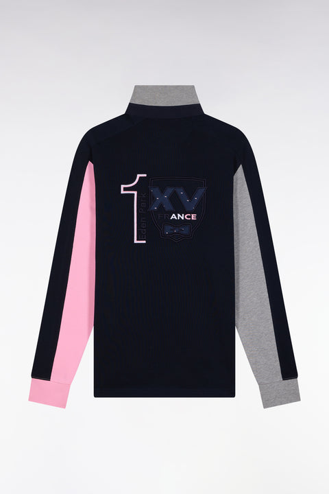 XV de France navy long-sleeved jersey with embroidered back, straight cut - Image 2