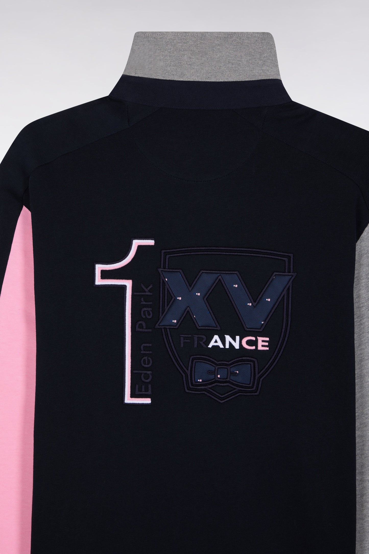 XV de France navy long-sleeved jersey with embroidered back, straight cut