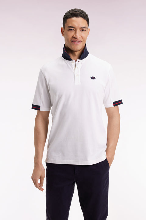 White short-sleeved loose-fitting polo shirt - Image 3