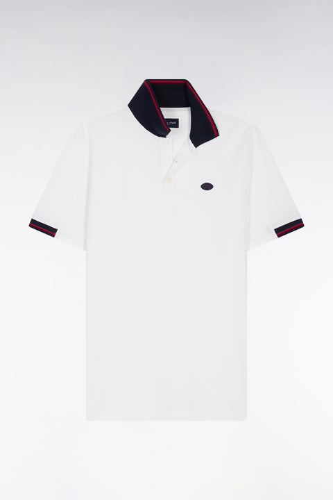 White short-sleeved loose-fitting polo shirt - Image 2